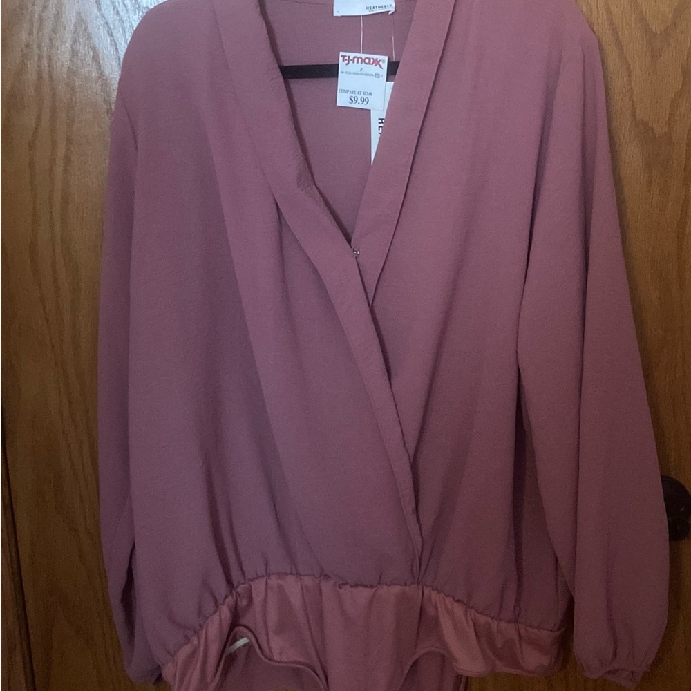 Heatherly V-Neck Bodysuit Blouse NWT 3X